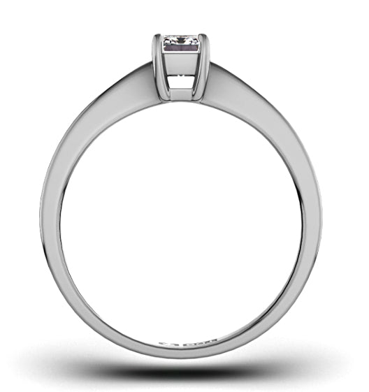 Certified Emerald Cut Platinum Diamond Engagement Ring 0.33CT-G-H/SI