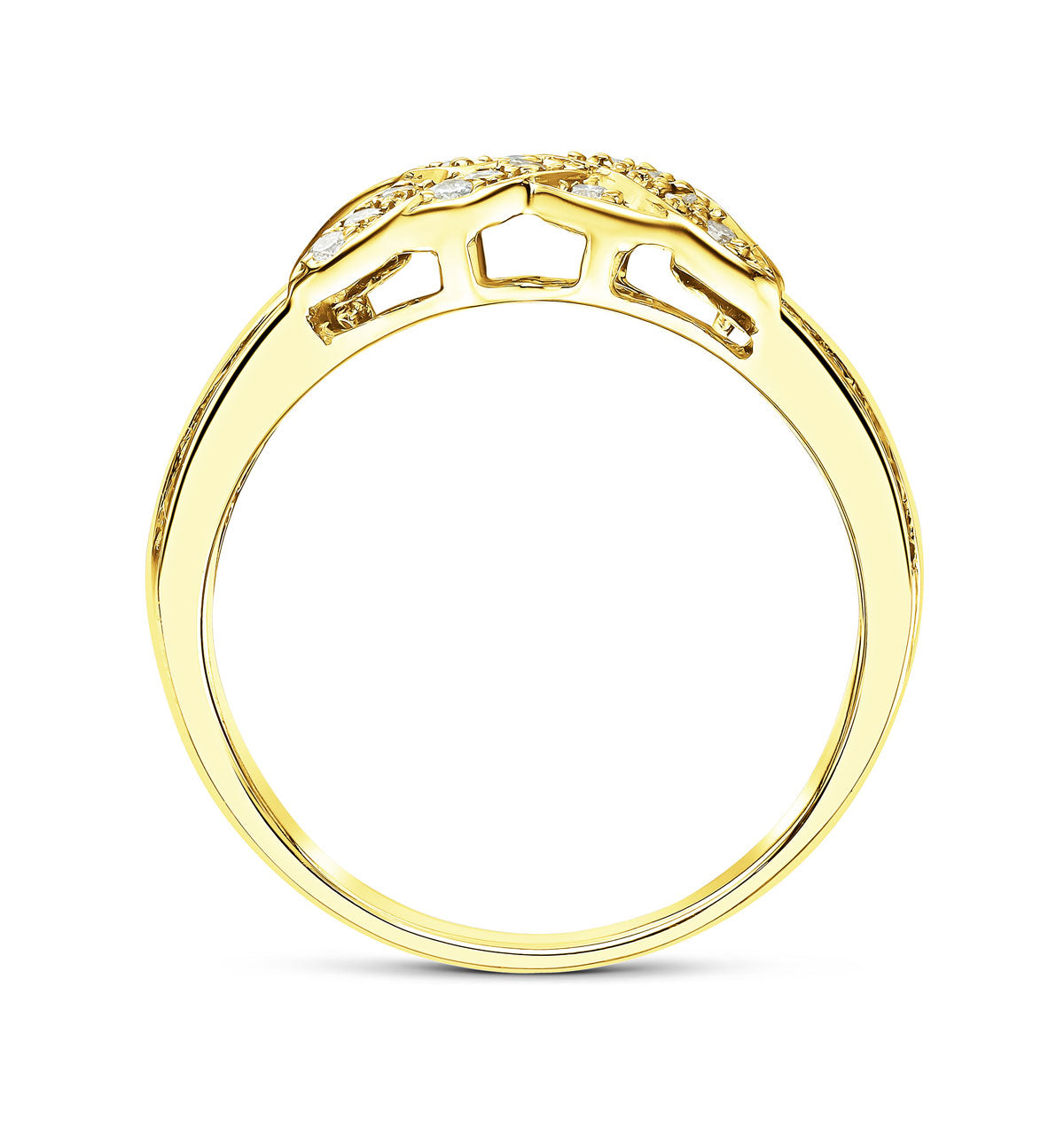18K Gold Baguette and Brilliant Channel Set Diamond Detail Ring 1.08ct - SIZE M