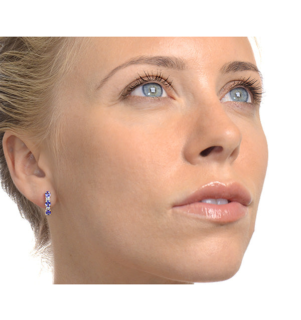 Tanzanite 1.02CT And Diamond 9K White Gold Earrings