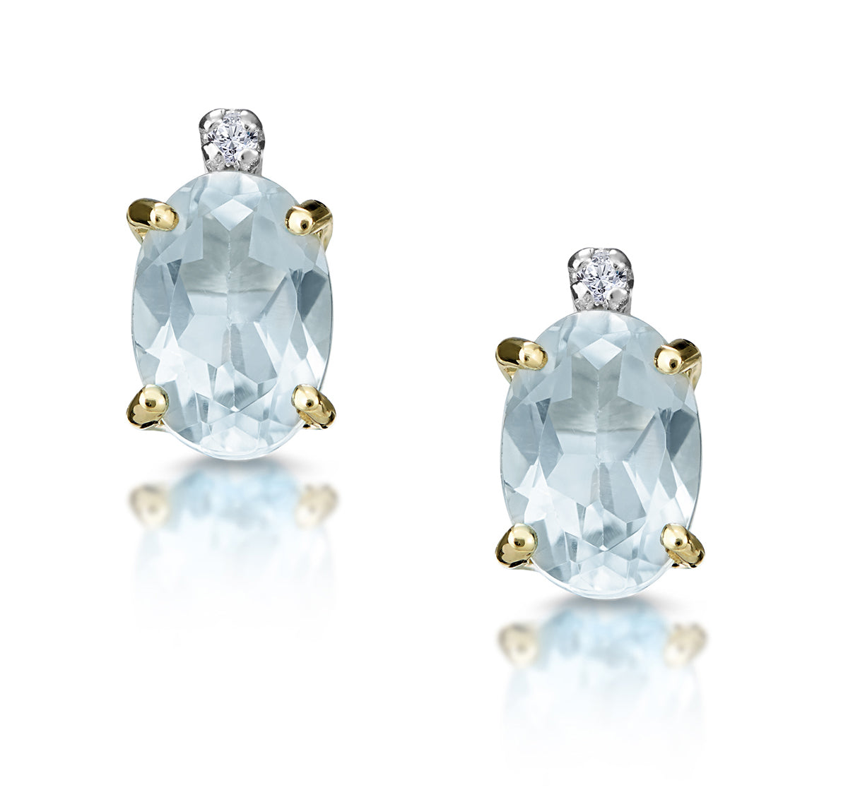 Aquamarine 0.80CT 9K Yellow Gold Earrings