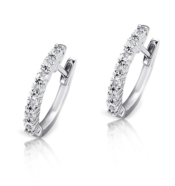 0.06ct Diamond and 9K White Gold Earrings - H4557