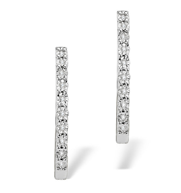 0.08ct Diamond and 9K White Gold Earrings - H4558