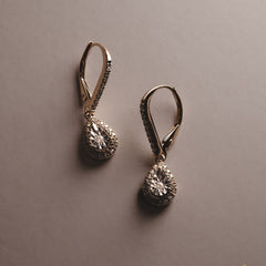 Masami Diamond Pear Halo Earrings 0.20ct Pave Set in 9K Yellow Gold