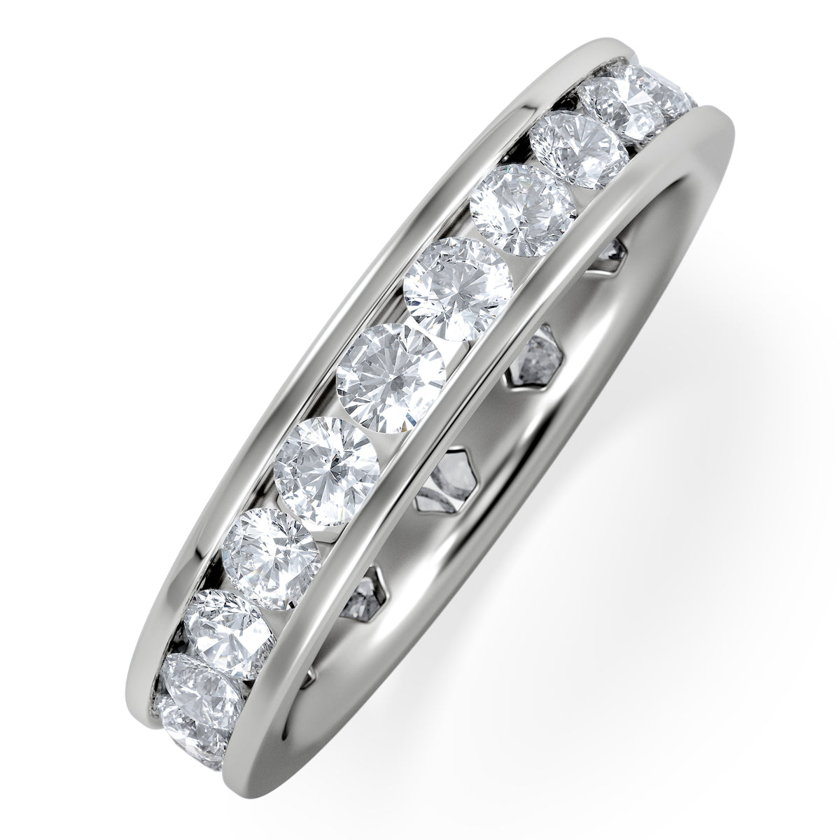 Rae Lab Diamond Eternity Ring Channel Set 2.00ct F/VS 18K White Gold