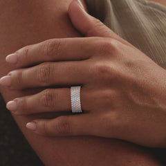 Jasmine Lab Diamond Pave Eternity Ring 3.00ct G/VS in Platinum