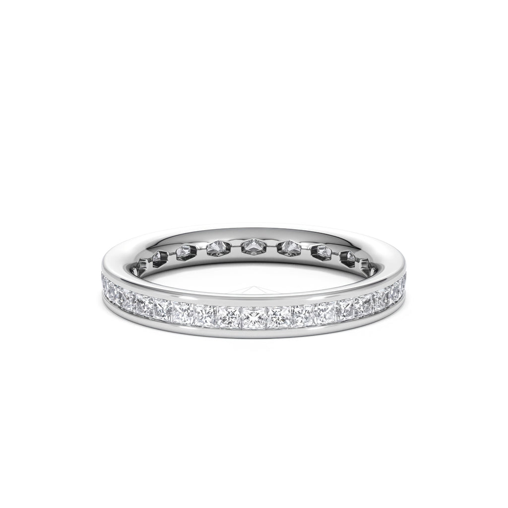 Lauren Lab Princess Diamond Eternity Ring 18K White Gold 1.00ct G/Vs