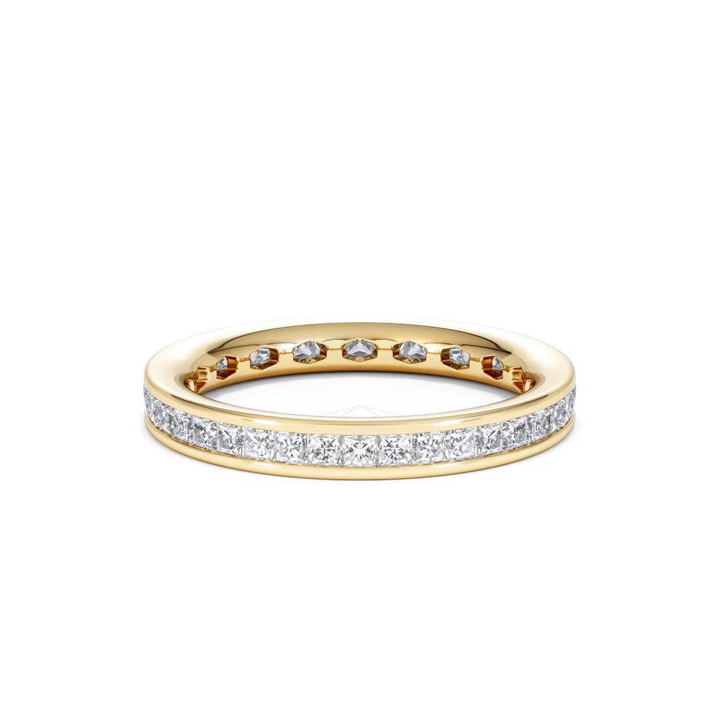 Mens 1ct H/Si Diamond 18K Gold Full Band Ring