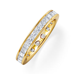 Lauren Lab Princess Diamond Eternity Ring 18K Gold 2.00ct G/Vs