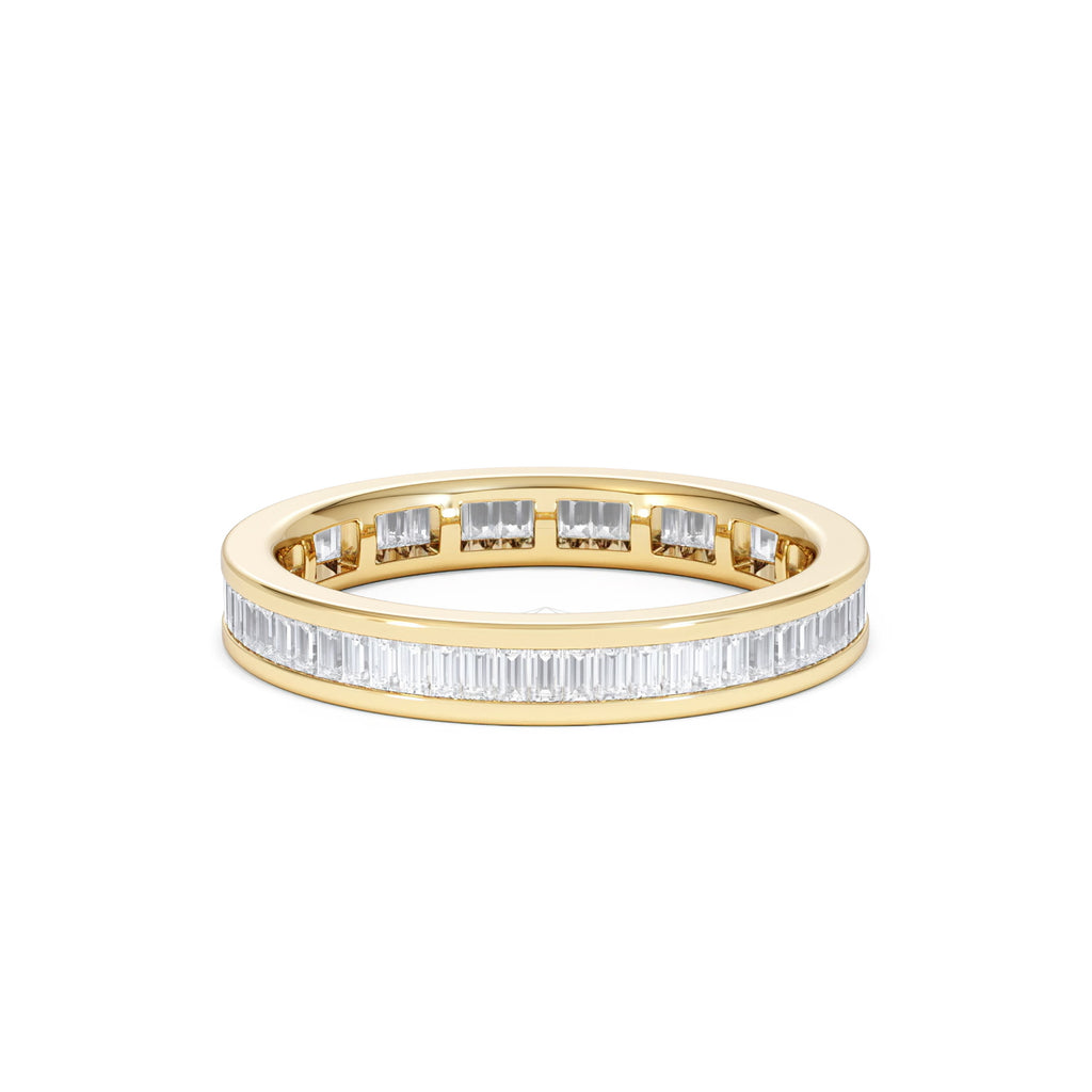 Mens 1ct H/Si Diamond 18K Gold Full Band Ring