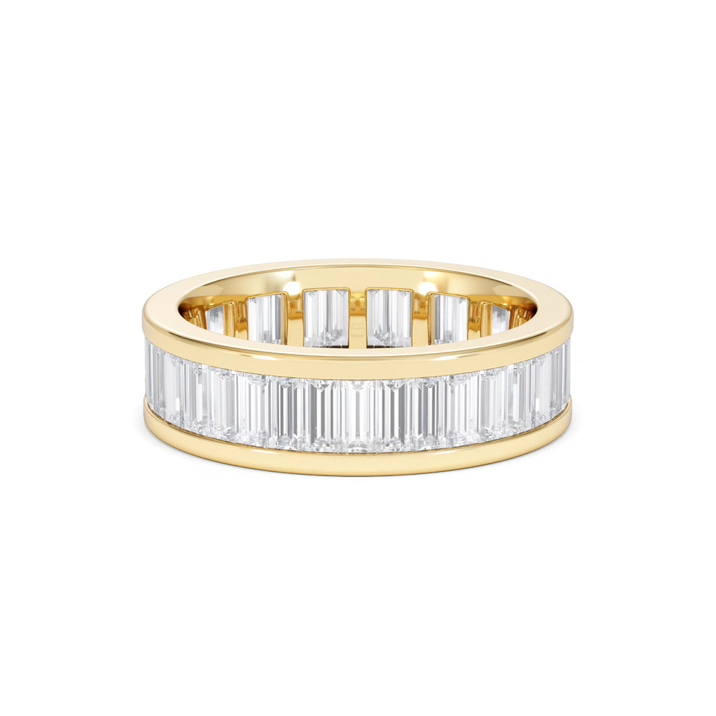 Mens 3ct G/Vs Diamond 18K Gold Full Band Ring