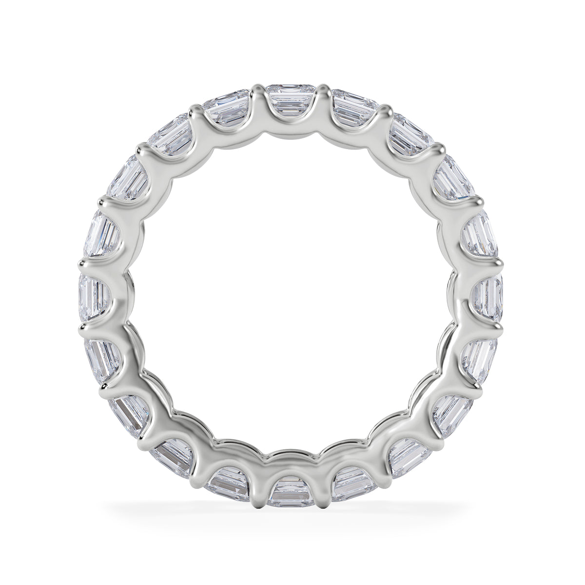 Elisa Diamond Eternity Ring Asscher Cut 3.2ct VVs Platinum Size H-I