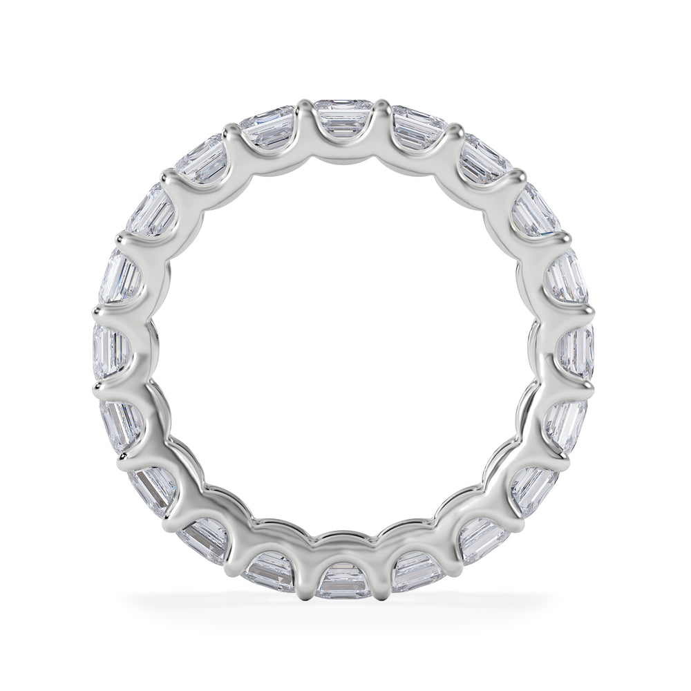 Elisa Diamond Eternity Ring Asscher Cut 4ct VVs Platinum Size J-N