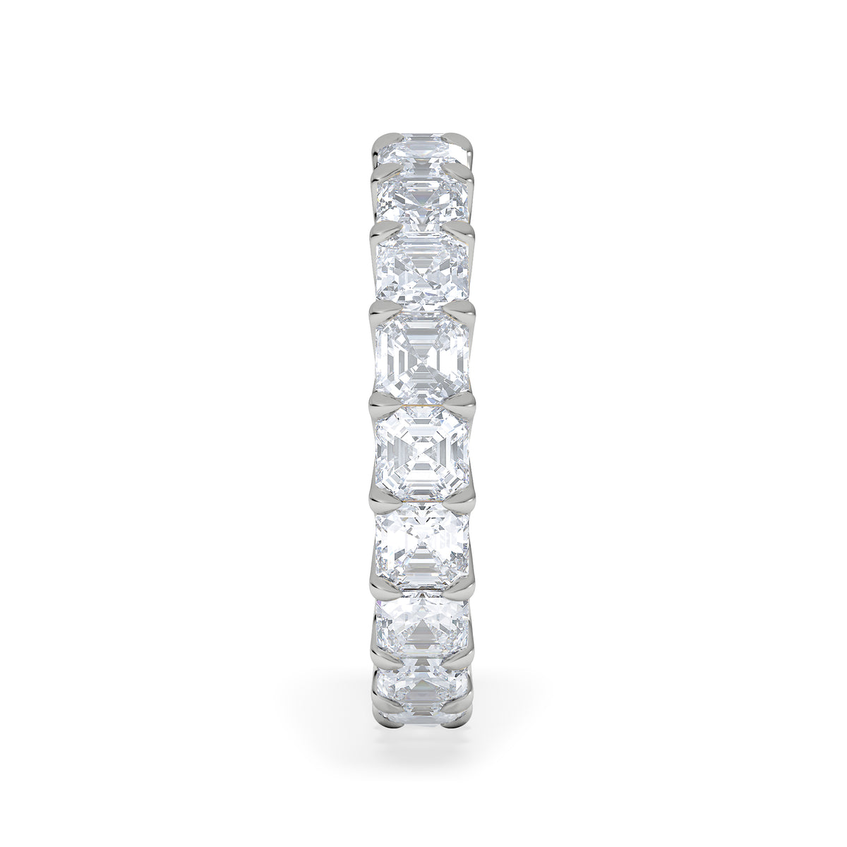 Elisa Diamond Eternity Ring Asscher Cut 4ct VVs Platinum Size J-N