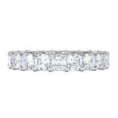 Elisa Diamond Eternity Ring Asscher Cut 4ct VVs Platinum Size J-N