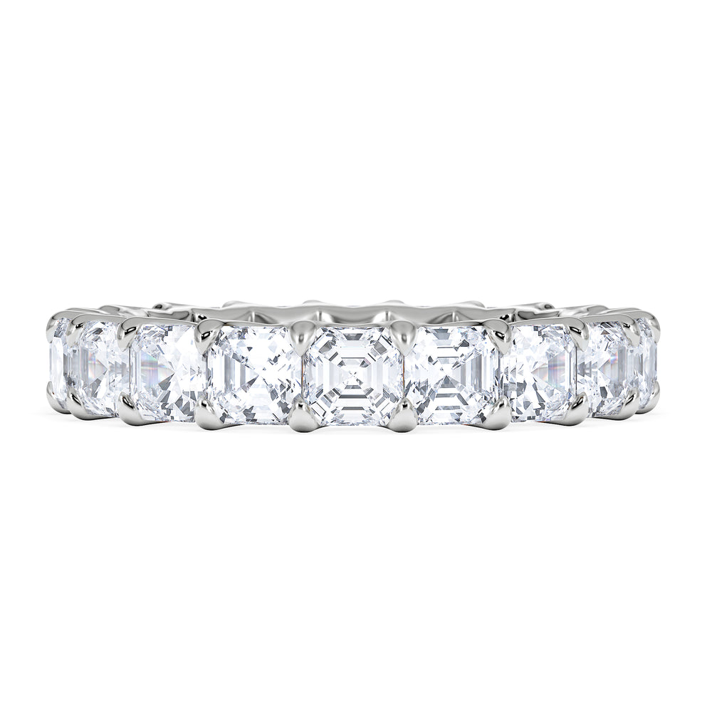 Elisa Diamond Eternity Ring Asscher Cut 3.2ct VVs Platinum Size H-I