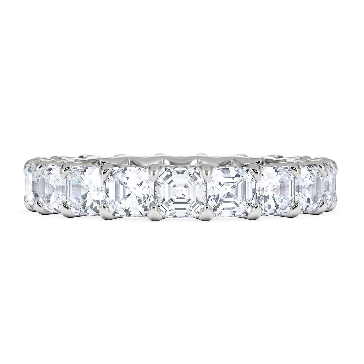 Elisa Diamond Eternity Ring Asscher Cut 3.2ct VVs Platinum Size H-I