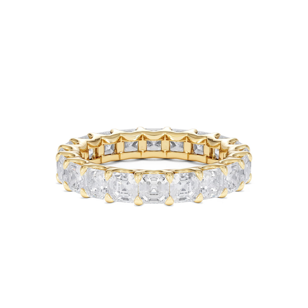 Elisa Diamond Eternity Ring Asscher Cut 5.98ct VVs 18K Gold Size O-W