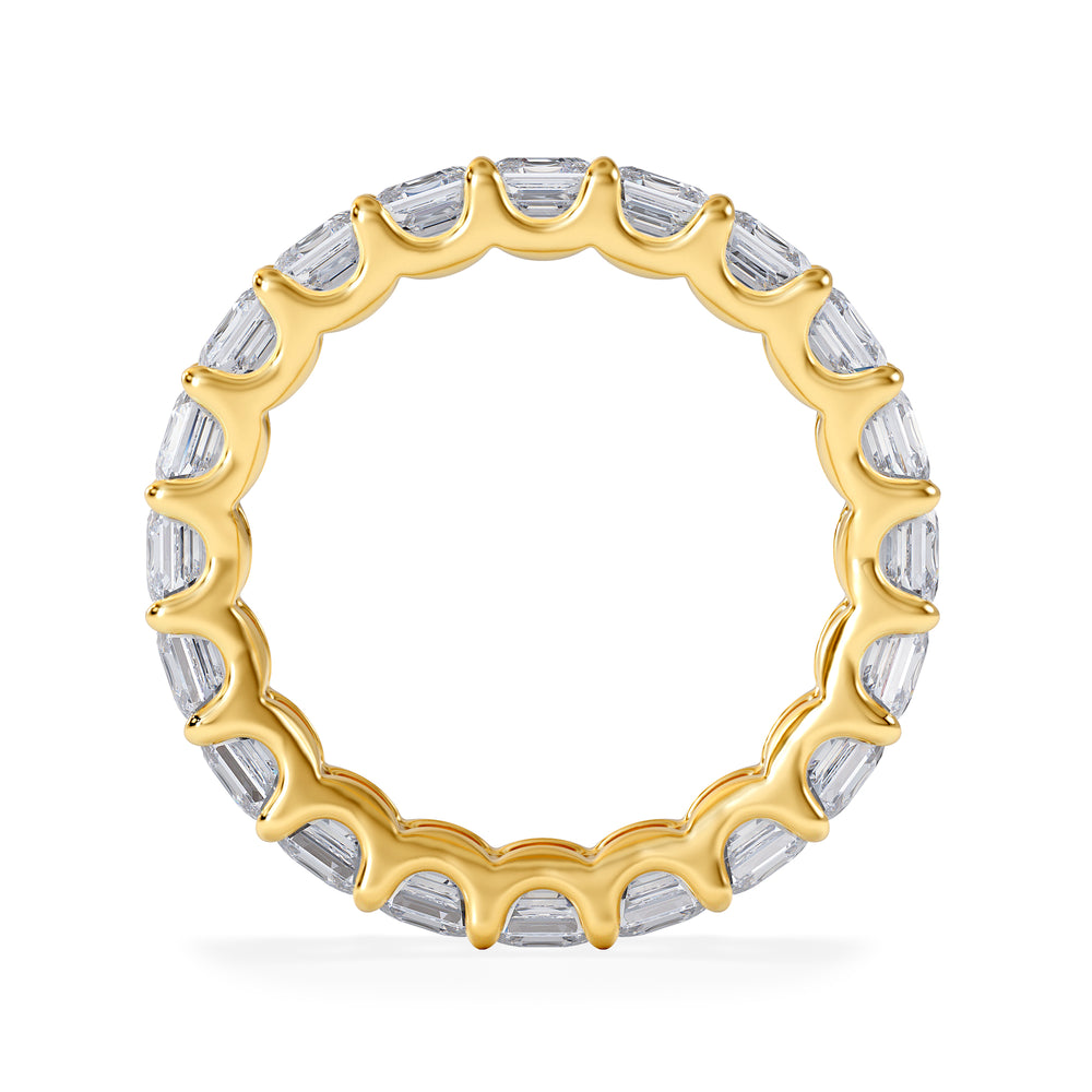 Elisa Diamond Eternity Ring Asscher Cut 5.98ct VVs 18K Gold Size O-W