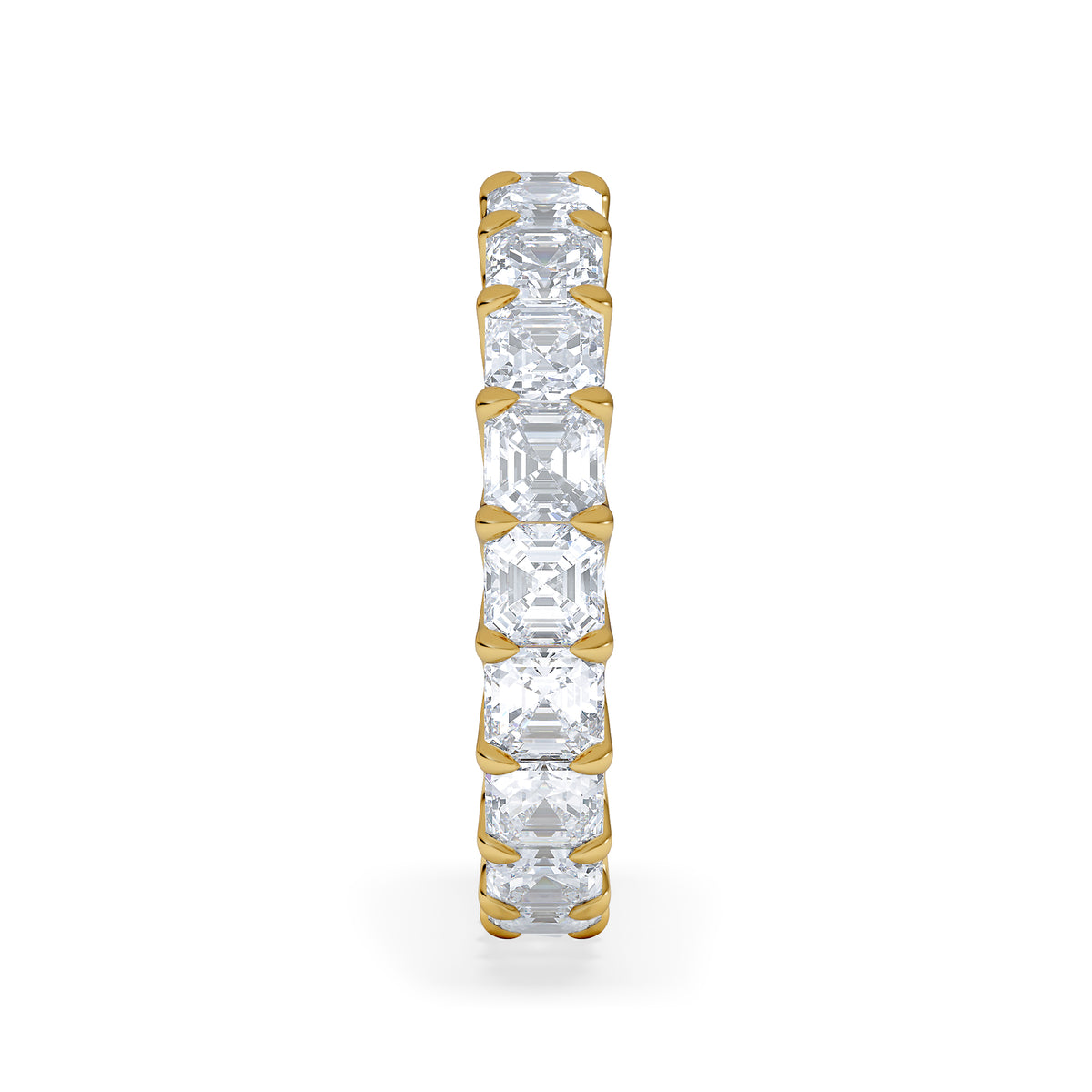 Elisa Diamond Eternity Ring Asscher Cut 7ct VVs 18K Gold Size O-W