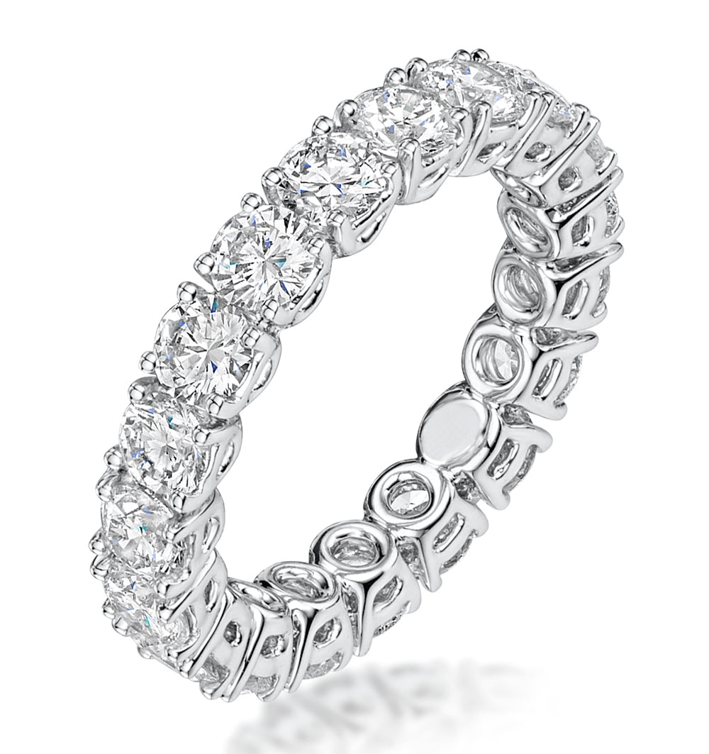 Stella Diamond Eternity Ring Round Cut 2.3ct VVs Platinum Size H-I