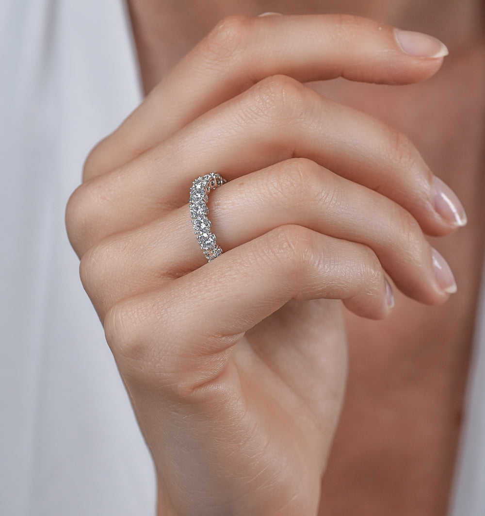 Stella Diamond Eternity Ring Round Cut 2.3ct VVs Platinum Size H-I