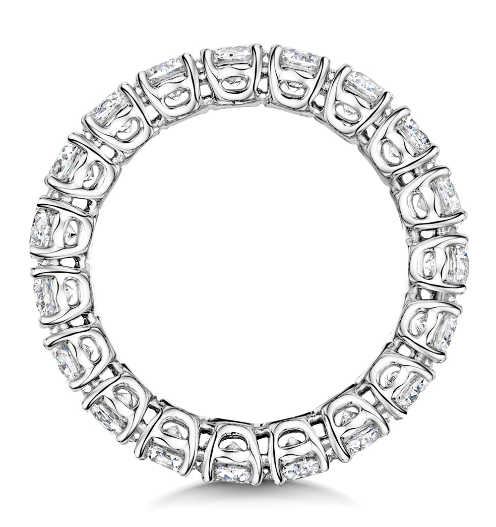 Stella Diamond Eternity Ring Round Cut 2.7ct VVs Platinum Size J-N