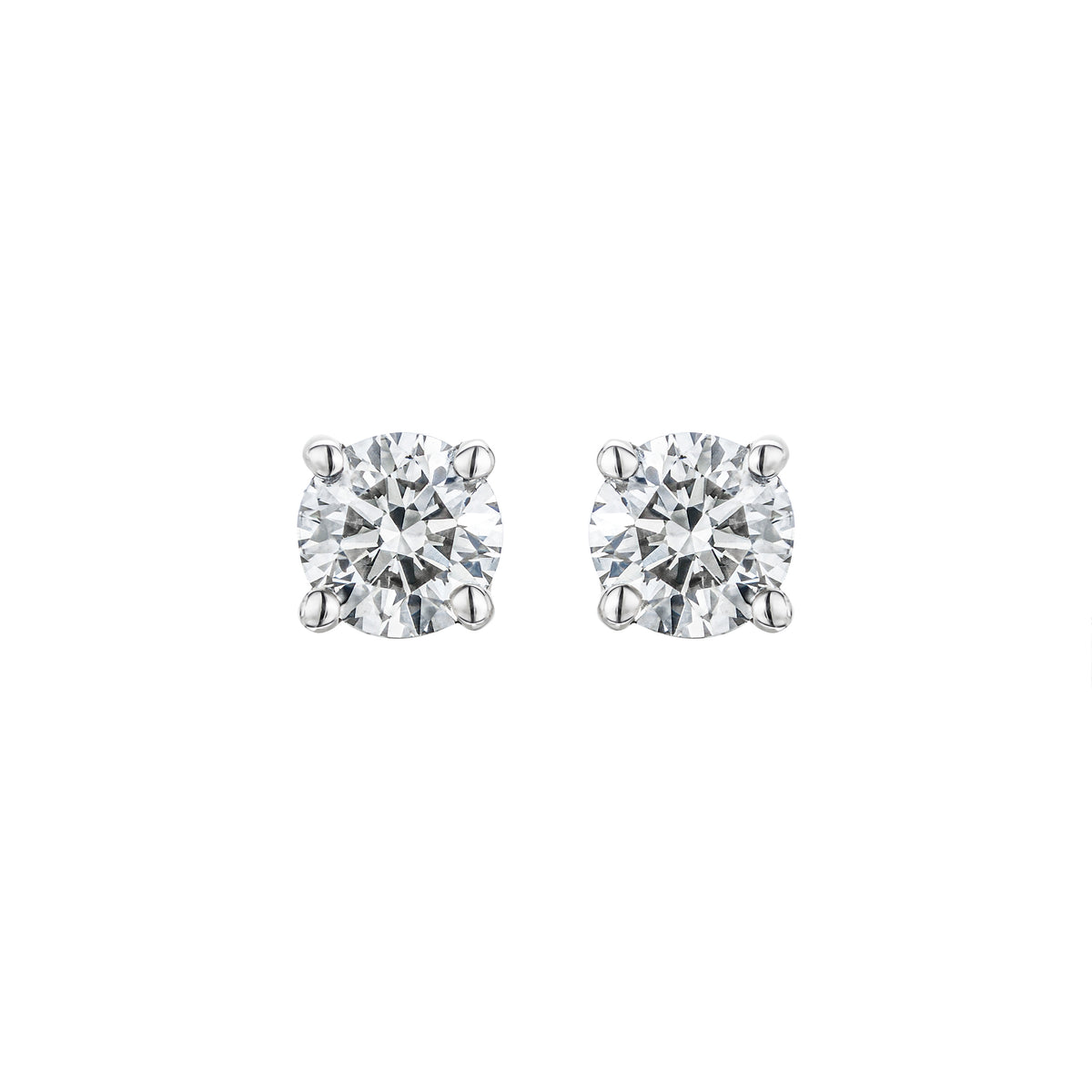 Earrings 0.20CT Studs Premium Quality 18K White Gold 3mm