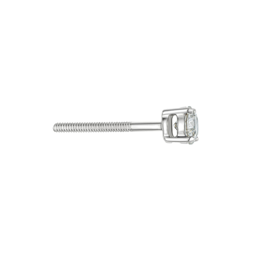 Diamond Earrings 0.50CT Studs Premium Quality in 18K White Gold 4.1mm