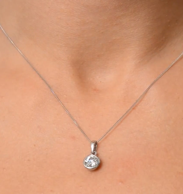 Certified Lab Diamond 1.00CT Emily 18K White Gold Pendant Necklace F/VS