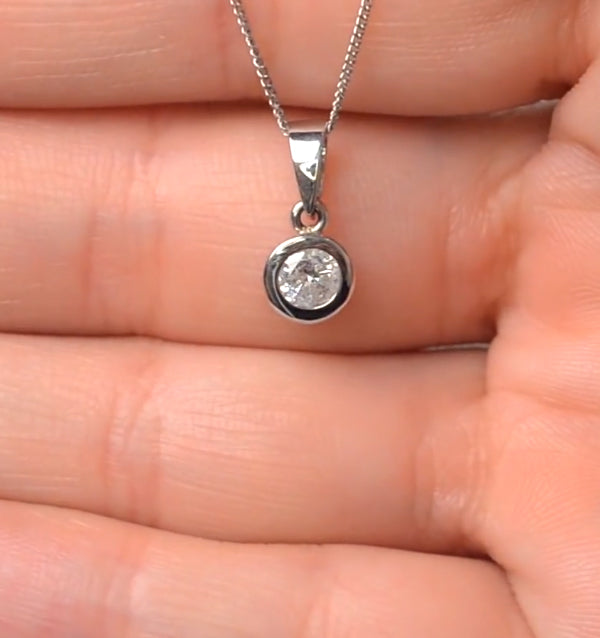 Certified Lab Diamond 0.50CT Emily 18K White Gold Pendant Necklace F/VS