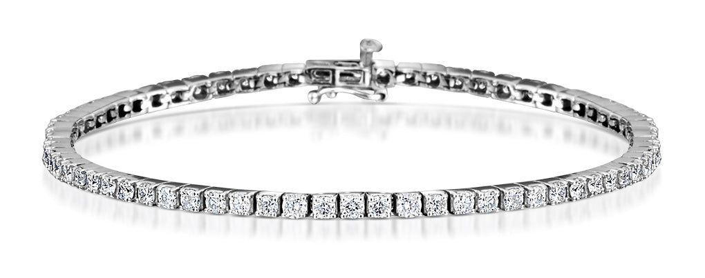 4ct Diamond Tennis Bracelet Claw Set in 9K White Gold