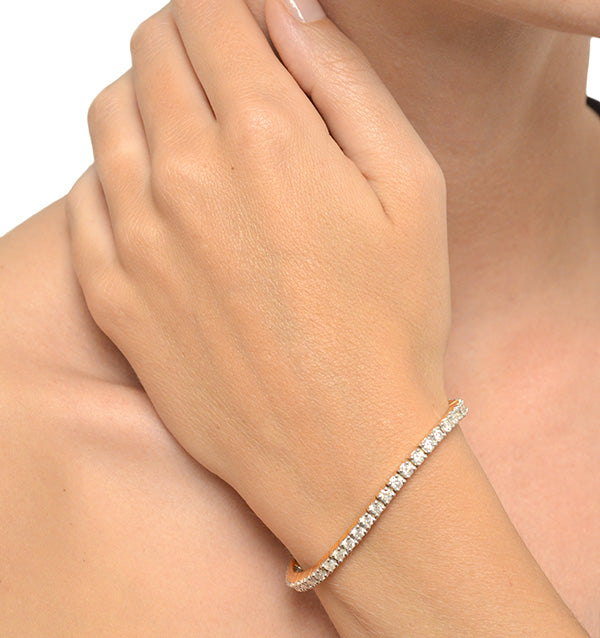 5ct Diamond Tennis Bracelet Claw Set in 9K Yellow Gold