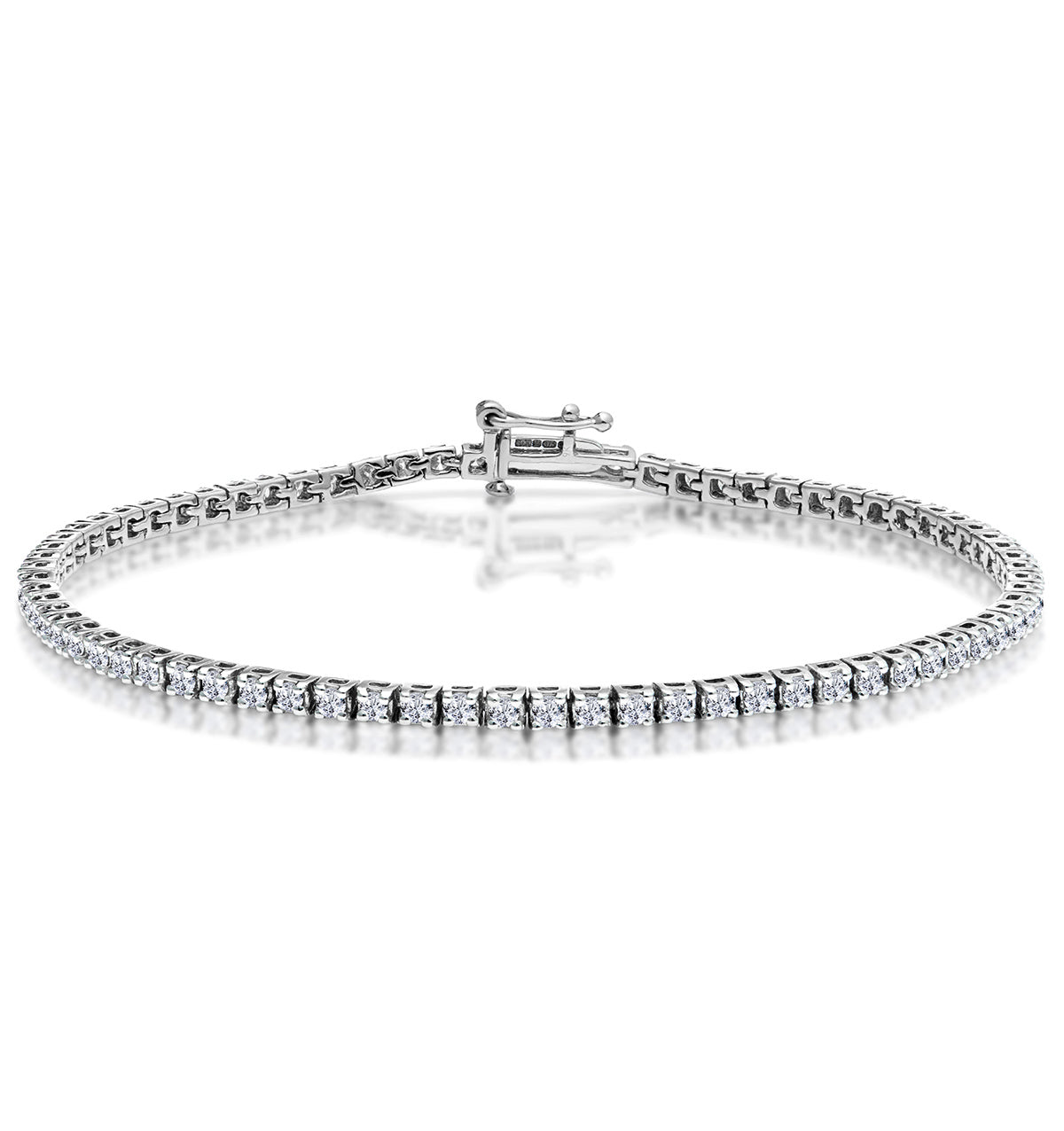 2ct Diamond Tennis Bracelet Claw Set in 9K White Gold