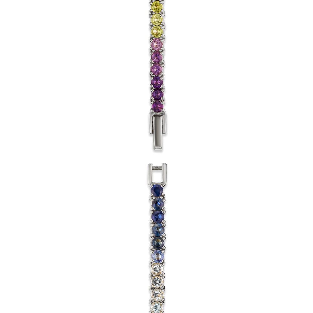 Rainbow 7.50ct Tennis Bracelet in Sterling Silver