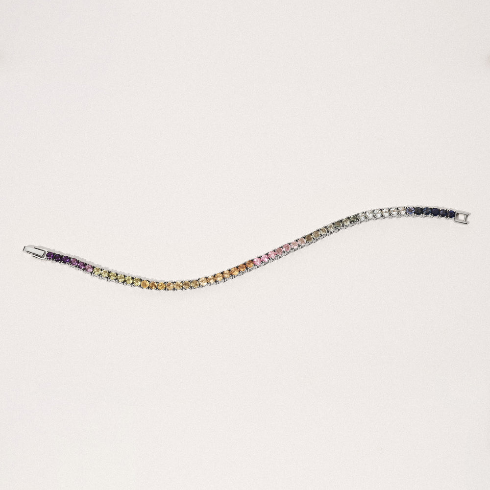 Rainbow 7.50ct Tennis Bracelet in Sterling Silver