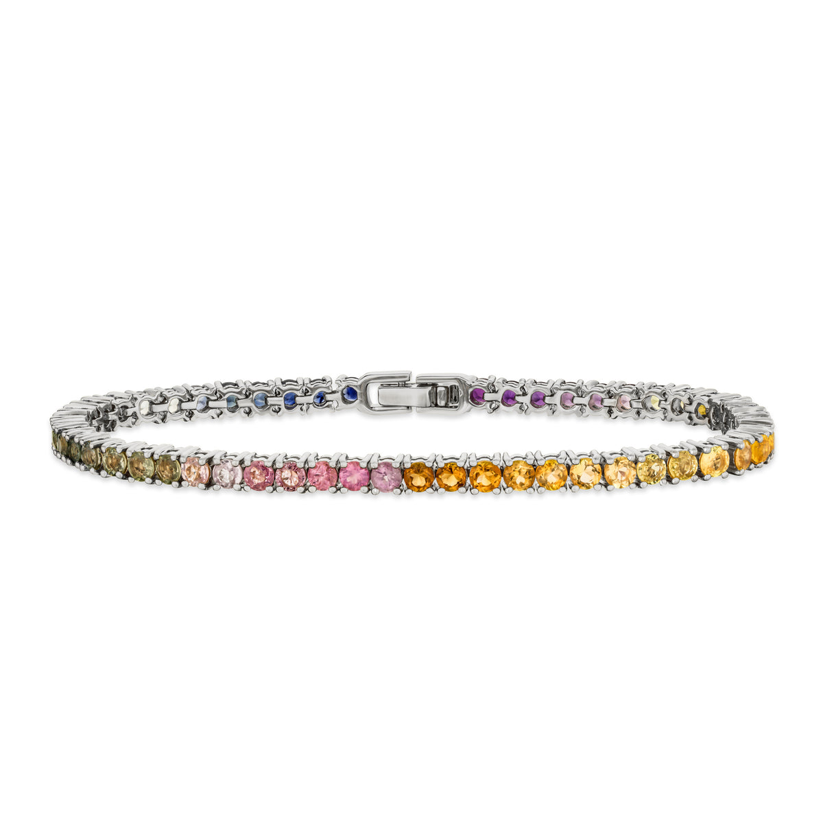 Rainbow 7.50ct Tennis Bracelet in Sterling Silver