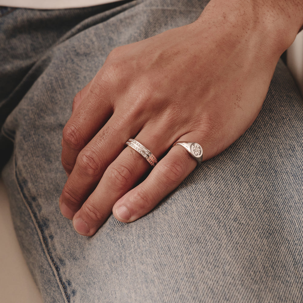 Star Signet Lab Diamond Ring in 925 Silver