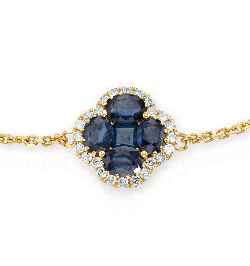 Sapphire 1.11ct And Diamond 18K Yellow Gold Alegria Bracelet