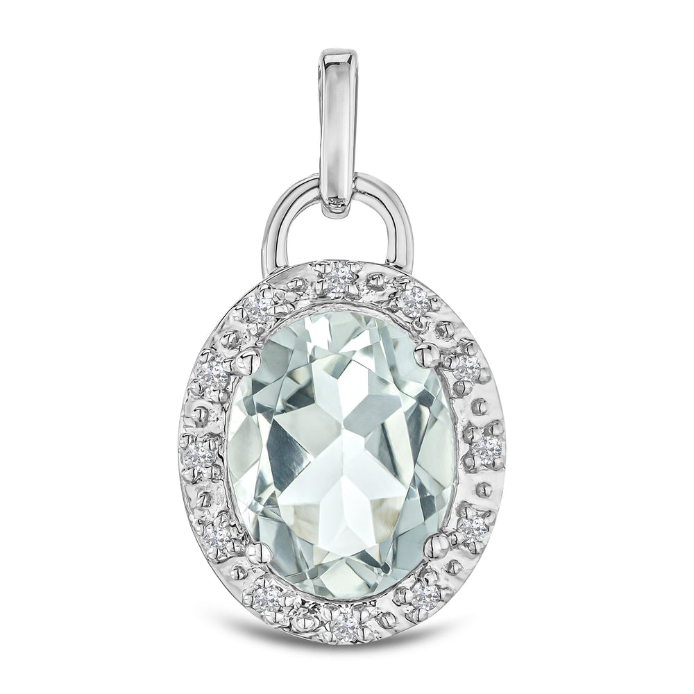 Aquamarine 3.69CT And Diamond 925 Sterling Silver Earrings