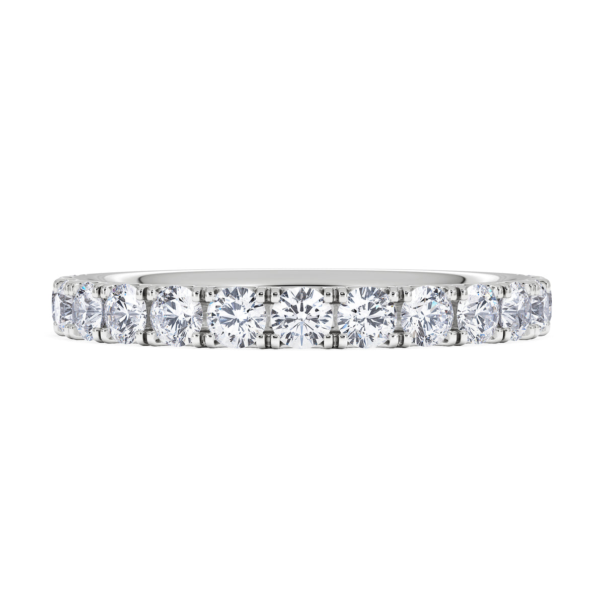 15 Stone Chloe 18K White Gold Diamond Eternity Ring 1.00ct H/Si