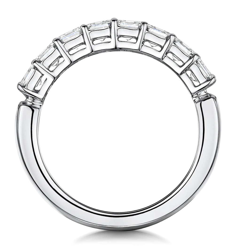 Simone Diamond Eternity Ring Asscher Cut 1.92ct VVs Platinum O-W
