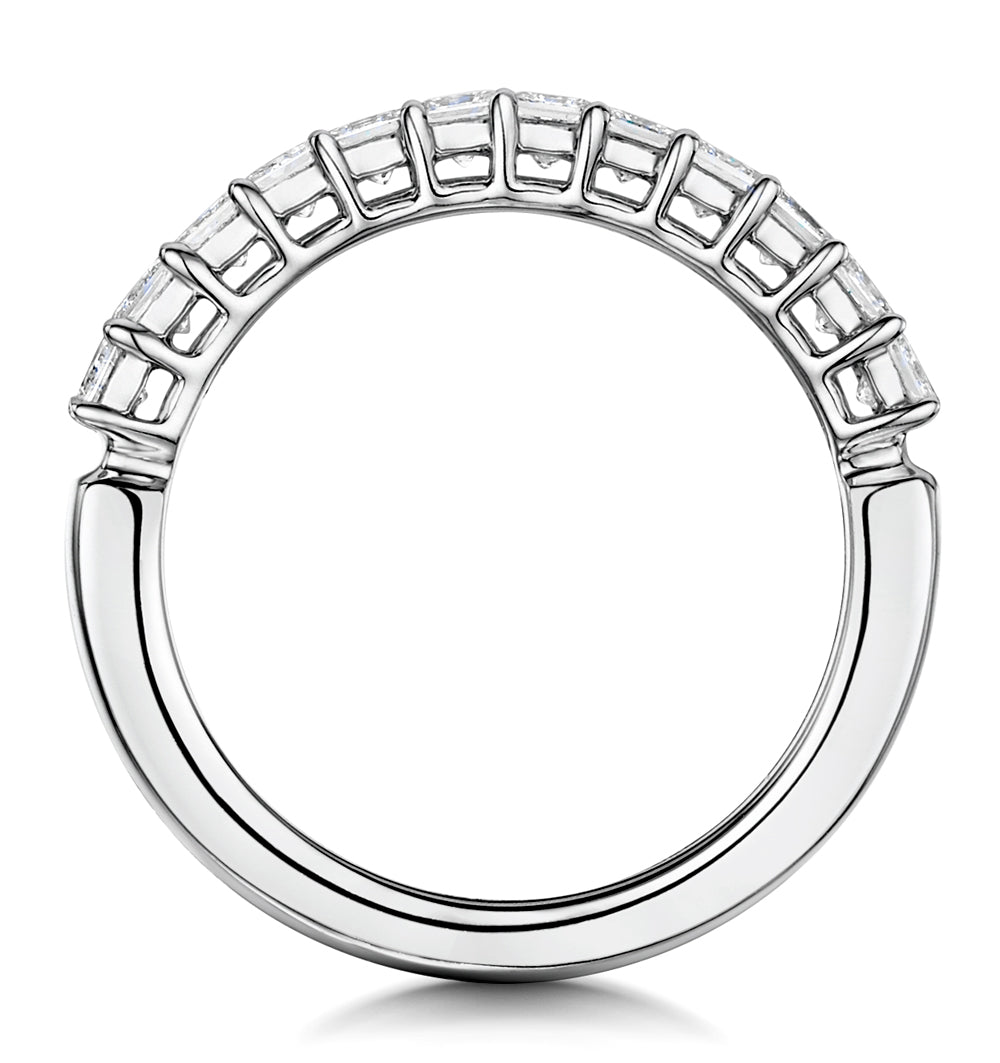 Clara Diamond Eternity Ring Princess Cut 1ct VVs Platinum Size J-N