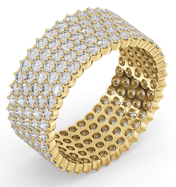 Mens 3ct G/Vs Diamond 18K Gold Full Band Ring