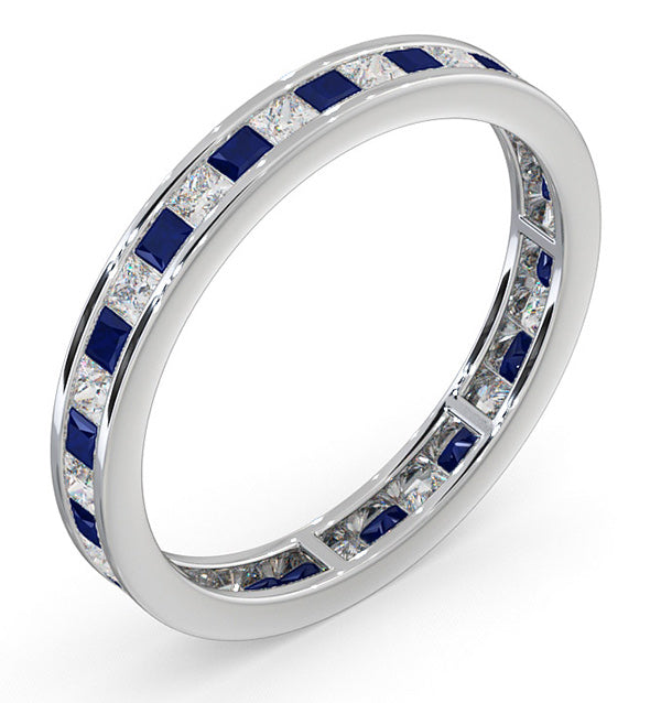 Eternity Ring Lauren Diamonds G/VS and Sapphire 1.20CT -Platinum