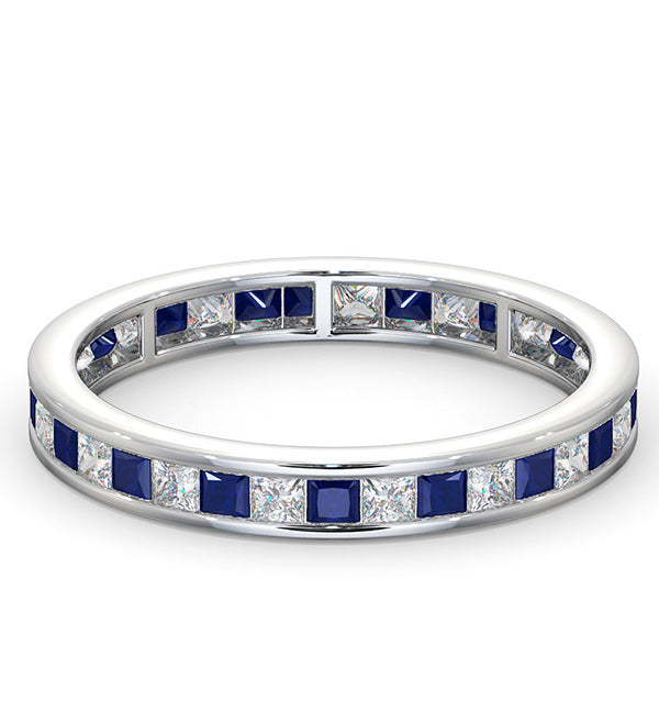 Eternity Ring Lauren Diamonds H/SI and Sapphire 1.20CT -Platinum
