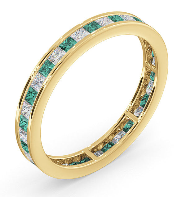 Eternity Ring Lauren Diamonds H/SI and Emerald 1.15CT in 18K Gold