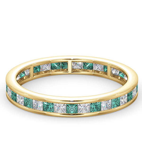 Eternity Ring Lauren Diamonds H/SI and Emerald 1.15CT in 18K Gold