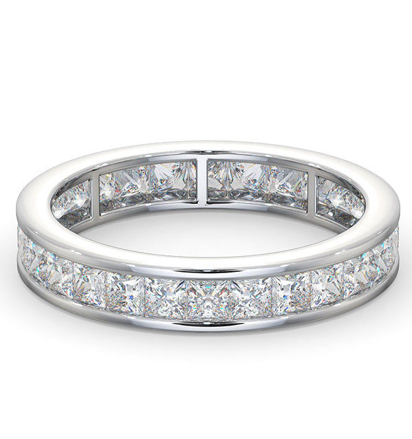 Mens 2ct H/Si Diamond 18K White Gold Full Band Ring