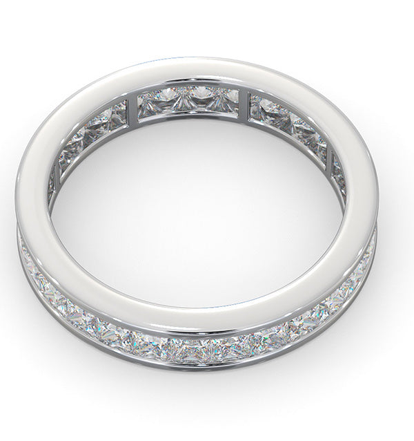 Mens 2ct H/Si Diamond 18K White Gold Full Band Ring