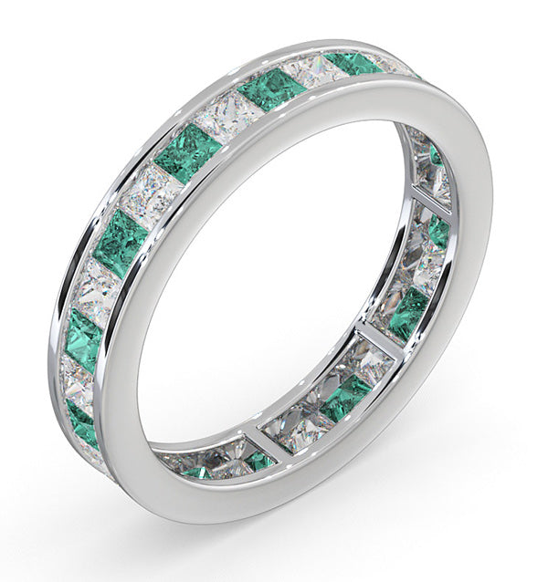Eternity Ring Lauren Diamonds G/VS and Emerald 2.20CT - 18K White Gold